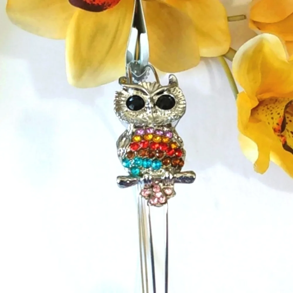 OWL HEADBAND - Silver with Rhinestones Size OS NWT
